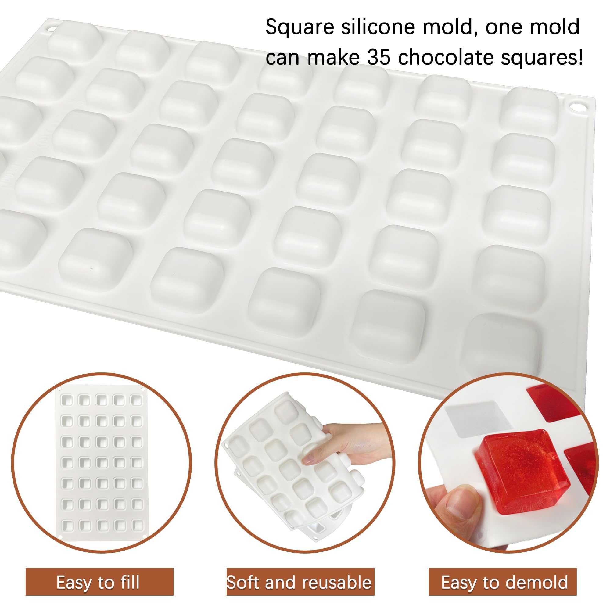 Stampo In Silicone Per Cioccolatini 30 Cavit&agrave; - Cubetti 3.3cm Per Dolci Fatti In Casa