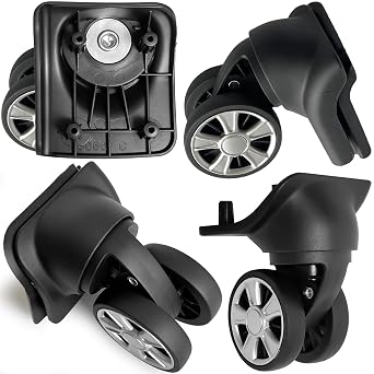Luggage Wheels Replacement for Suitcase, Duel Spinner Wheels Parts Roller Suitcase Tourister Travel Trunk Caster Luggage Replacement Kit Sliver- 4pcs