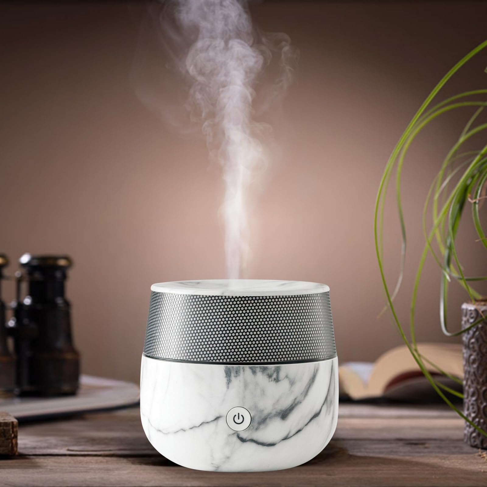 Zen'Arôme - Diffusor Kailo - Luftbefeuchter für ätherische Öle - Ultraschall-Aromatherapie-Vernebler - Elektrische Duftlampe im Marmor-Design mit verstellbarer LED-Beleuchtung und Diffusion - Auto-Off