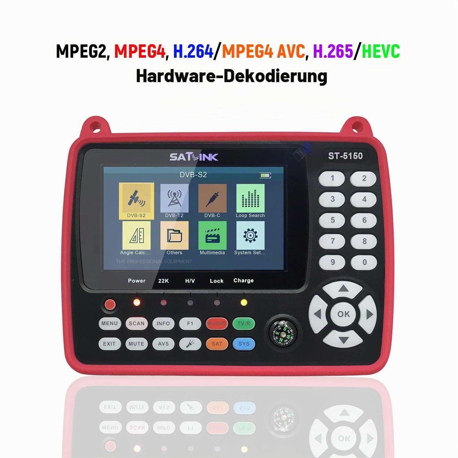 Satfinder Messgerät ST-5150 DVB-S2 / T2 / C COMBO HD Satelliten-TV-Signalfinder Digitaler Handsignalmesser Satellitenfinder H.265