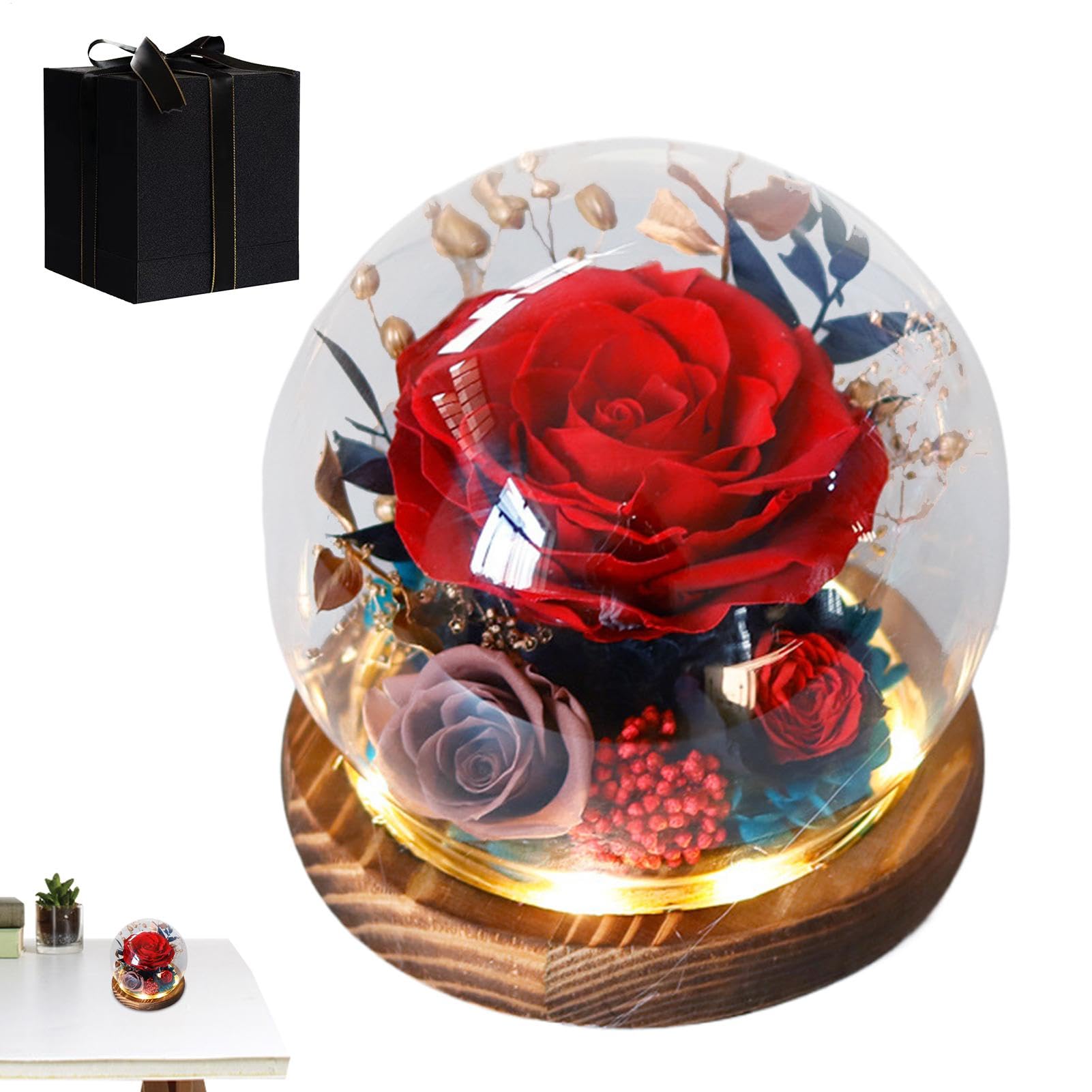 r0se Ornamenti – Fiori eterni in globo di, r0se eterno, conservato