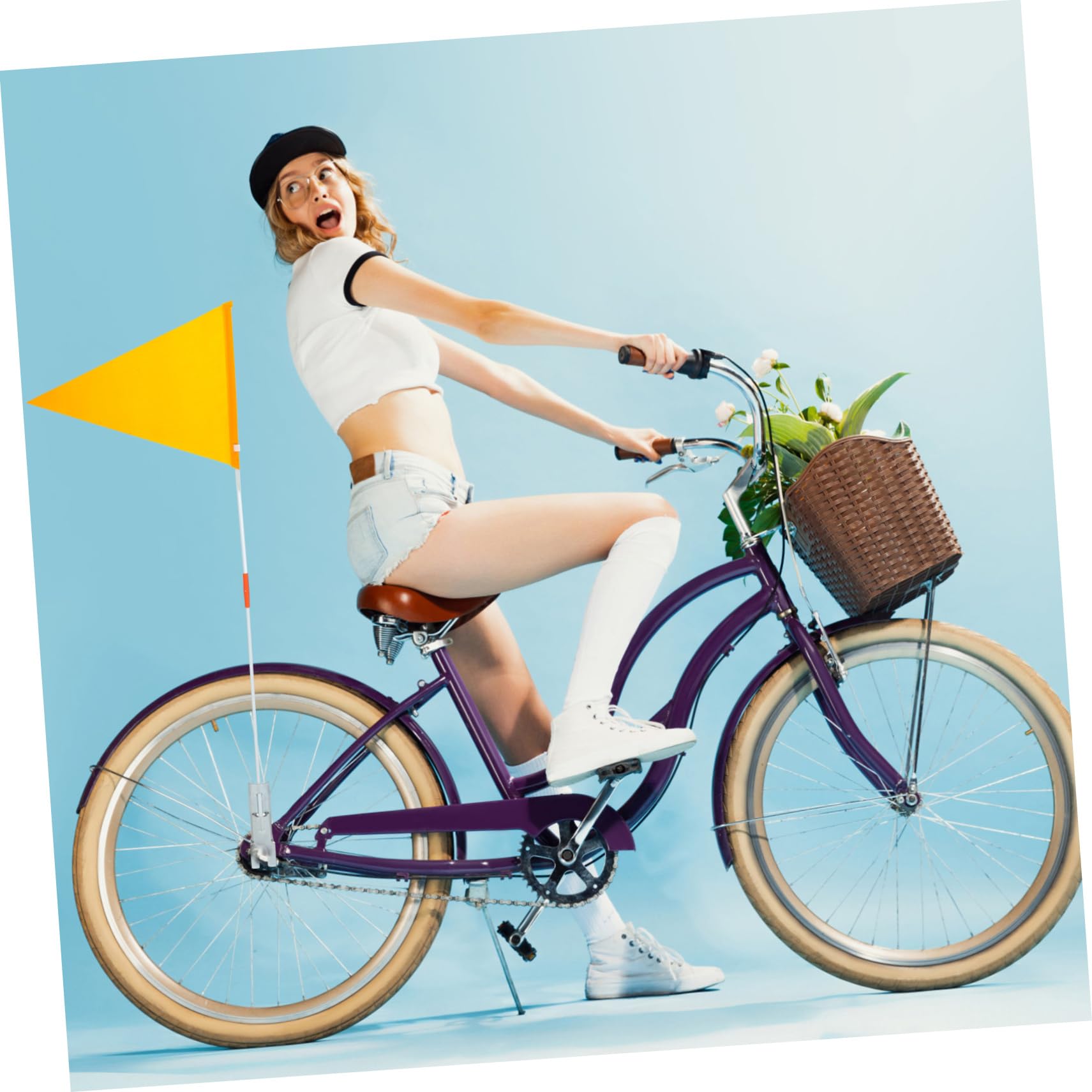 3 Sätze Fahrrad-sicherheitsfahnenmast Gut Sichtbare Fahrradfahne Verschleißfeste Fahrradfahne Für Werbefahrräder