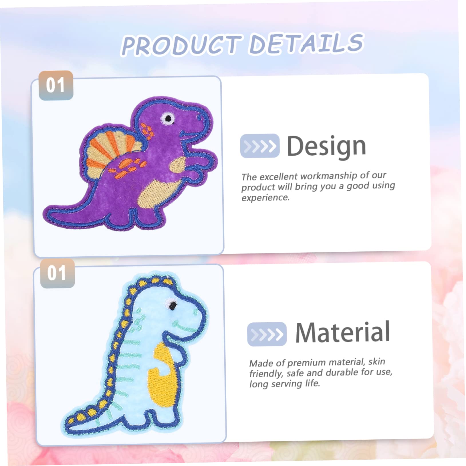 VILLCASE 4stücke Cartoon Dinosaur Patches Bügelflicken Für Kinderbekleidung Rucksäcke Hüte Und Jeans Zum Reparieren Und Dekorieren
