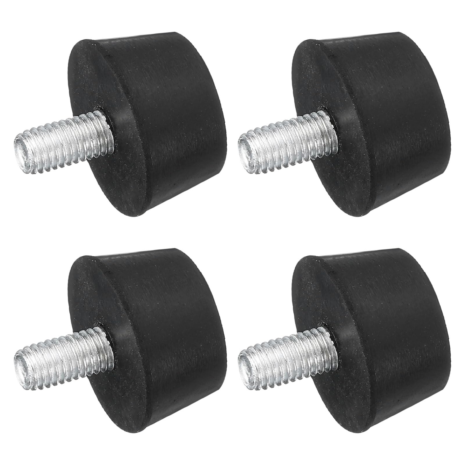 sourcing map 4 piedini di livellamento regolabili con filettatura, 3 x 1,6 cm, piedini in gomma per mobili, con borchie M8 x 15 mm, per proteggere il pavimento di tavoli, sedie, colore nero