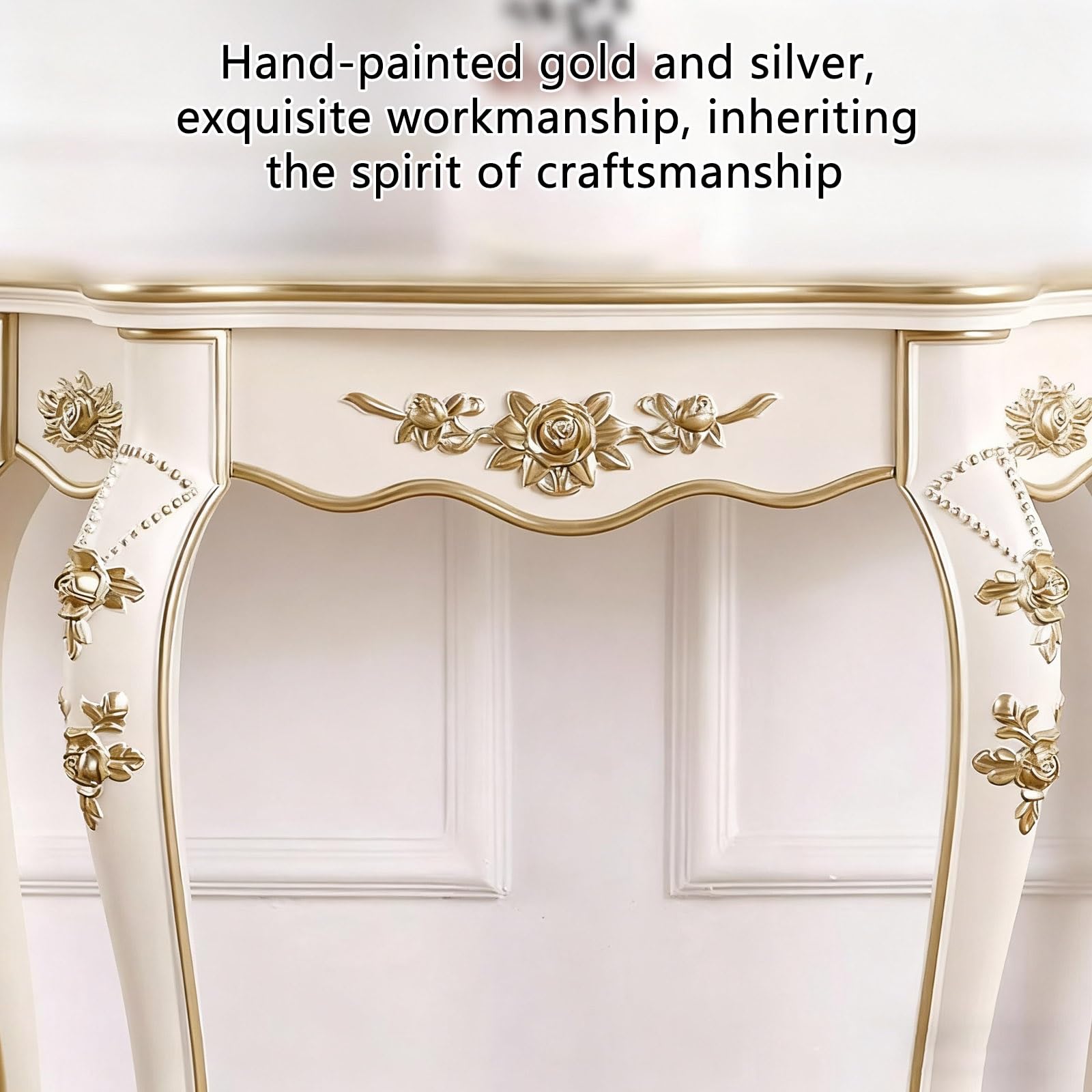 Tavolo da ingresso rettangolare con 4 gambe in legno, console portaoggetti per soggiorno e portico, elegante arredamento per la casa (88 x 25 x 80 cm/35 x 10 x 32 pollici) – perfetto per nizing e
