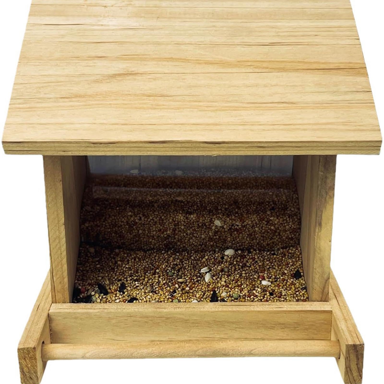 Milageto Vogelhäuschen aus Holz zum Aufhängen im Freien, Futterstation für Vögel, Futterbehälter für Vögel für kleine Vögel, Papageien