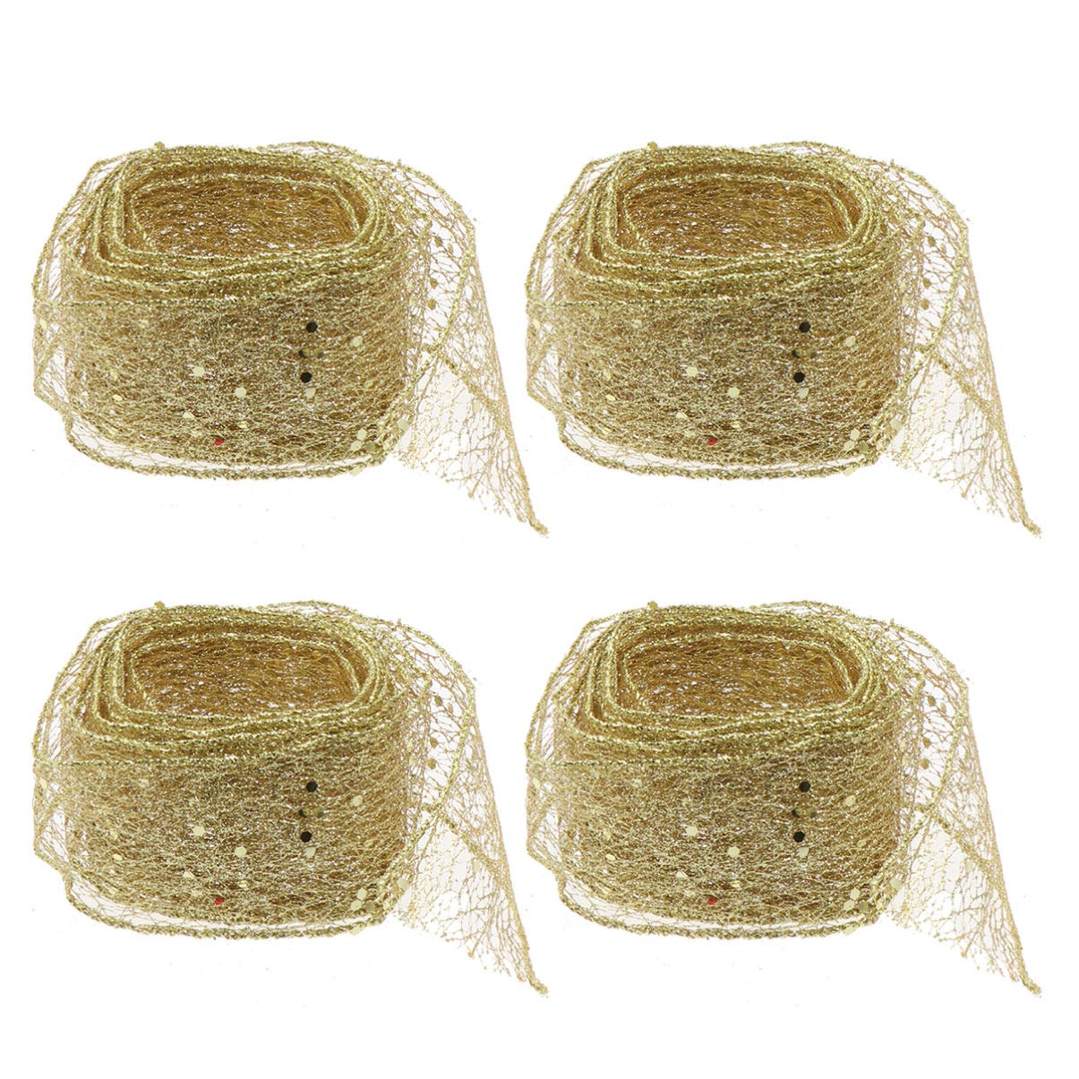 Rubans de Noël or brillants TOYANDONA pour réussir vos nœuds de sapin