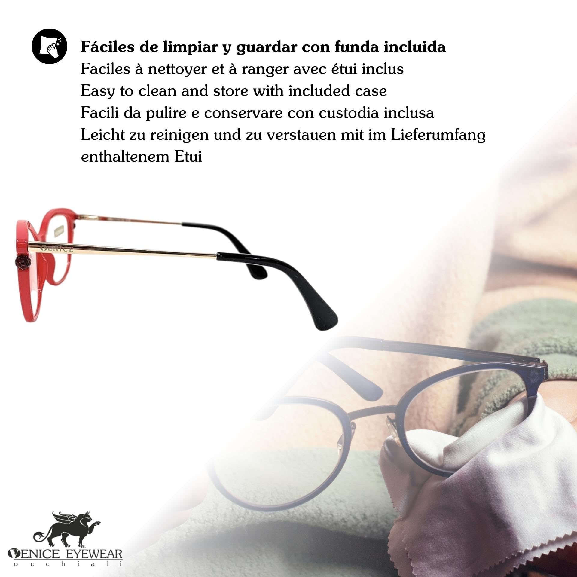 VENICE EYEWEAR OCCHIALI - new modèle Dernière mode Lunettes de Lecture pour femmes Lunettes de Vue Presbyte +1.0 à +3.5 Grand Designer Style "Perl"