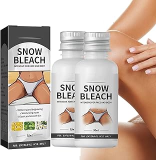 Snow Bleach Cream for Private Area,Intimate Areas-Underarm,Neck, Armpit, Knees, Elbows,Dark Skin Lightening Cream,Dark Spot Remover Cream,Skin Lightening Bleaching Cream for Face and Body (2PC)