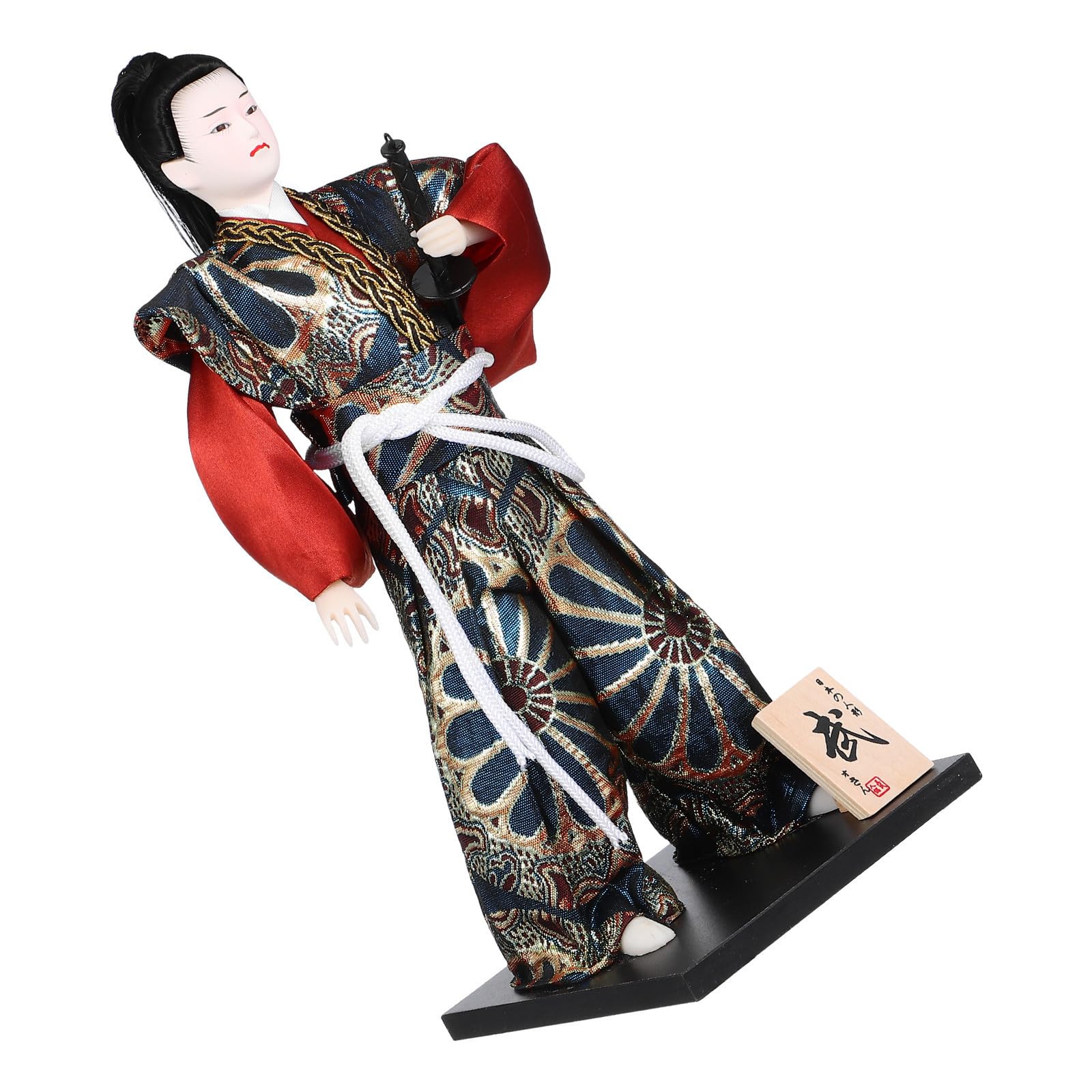 TOYANDONA Figura Samurái Japonesa de 12 Pulgadas Materiales de Espuma, Tela, Abs y Madera, Decoración Versátil Hogar y Coleccionable en Ocasiones Obsequios