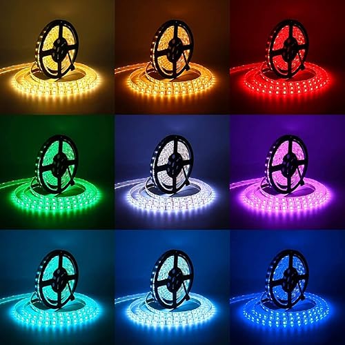 Miniatura 9 de Supernight TM - Tira de luz LED flexible de color cambiante RGB 300 luces impermeables 5050 SMD 5 m 164 pies HPC-54409 6000watts 1200 volts