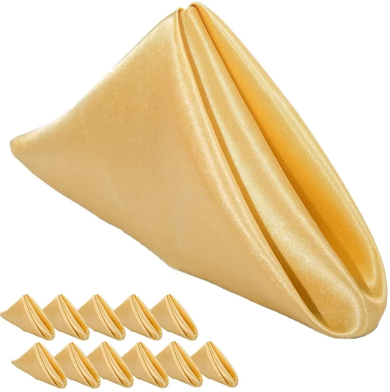 Cloth Dinner Table Napkins, Satin Dinner Napkins Multicolor 43x43cm 50pcs(Golden)