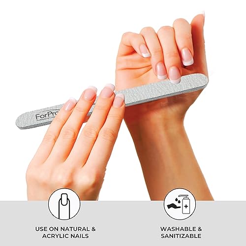 Miniatura 7 de ForPro Professional Collection Zebra - Tabla de espuma, grano 180180, lima de uñas de manicura de doble cara, 7 pulgadas de largo x 0.75 pulgadas de