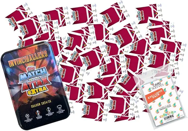 Pacchetto Match Attax Champions League 2024/25 EXTRA - 50 Carte + Custodia - Figurine