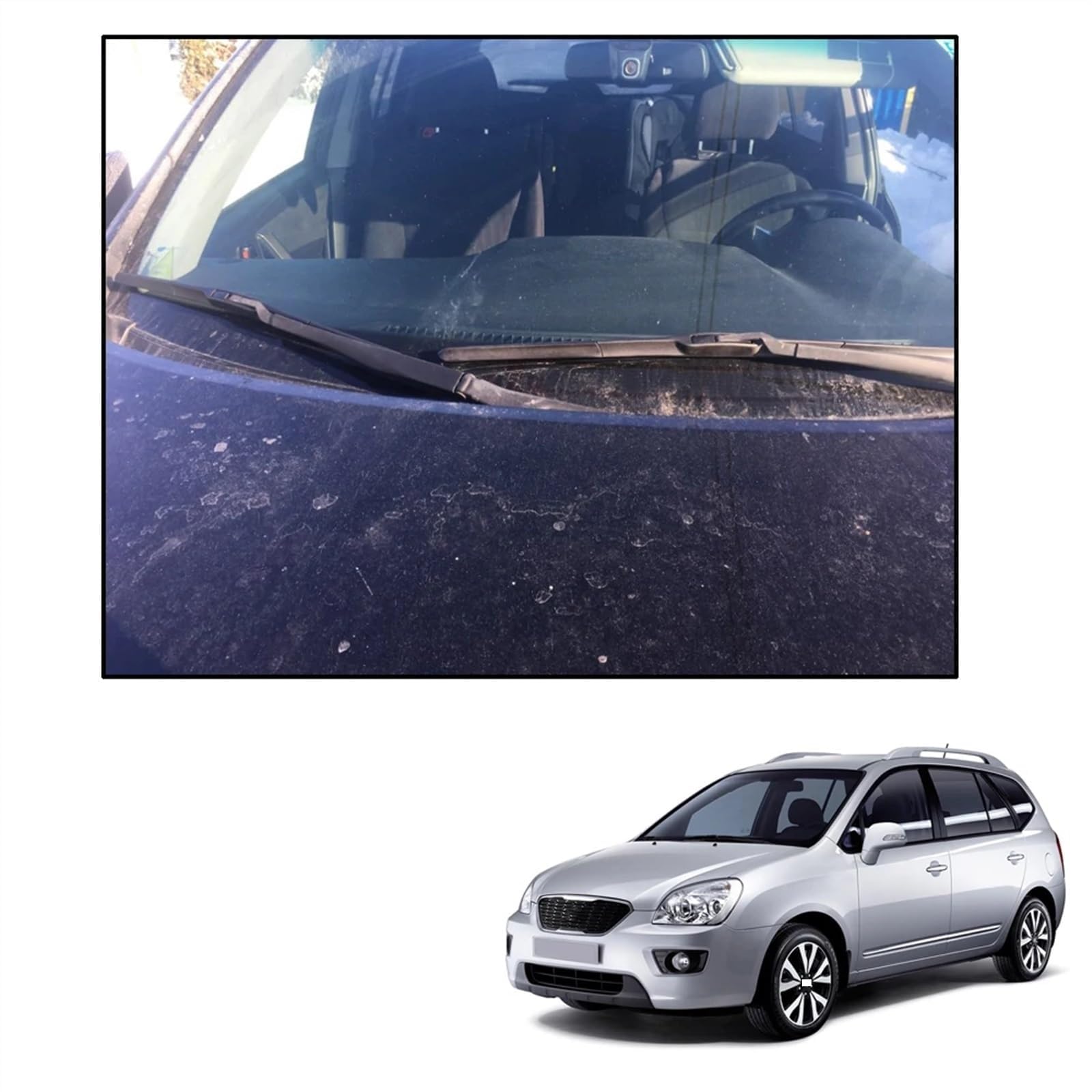 Auto Wischerblätter-Set für Kia Carens Un 2006-2011 26"+16"+14"(LHD), Vorne + Hinten Rückseite Scheibenwischerblätter Kit Ersatzwischblätter 3 Stück