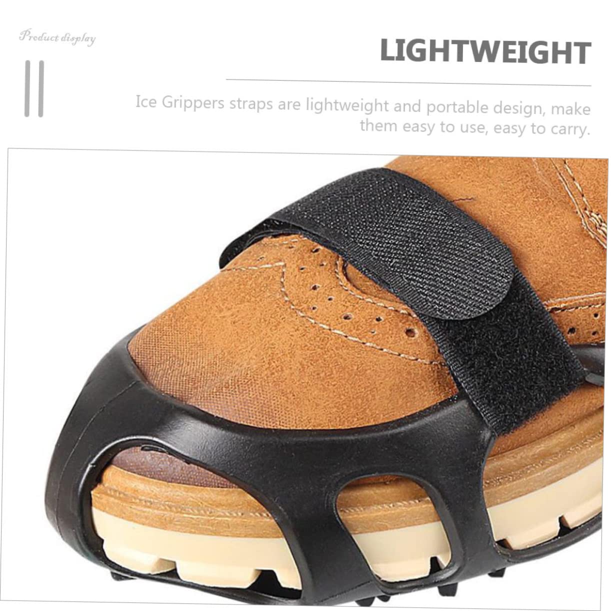 VALICLUD 20pairs - Ice Grippers for Shoes Crampons Elastic Straps for Hiking Climbing and Activities Essential Snowfield Accessories