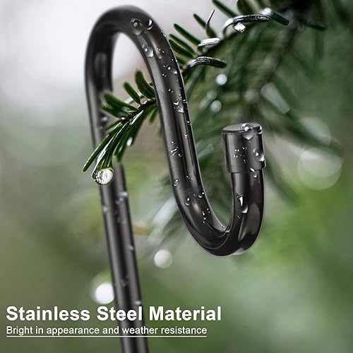 Miniatura 4 de Poste de comedero de pájaros, 62 pulgadas y 58 pulgadas de diámetro, ganchos de pastor de acero inoxidable resistentes para colgar luces al aire