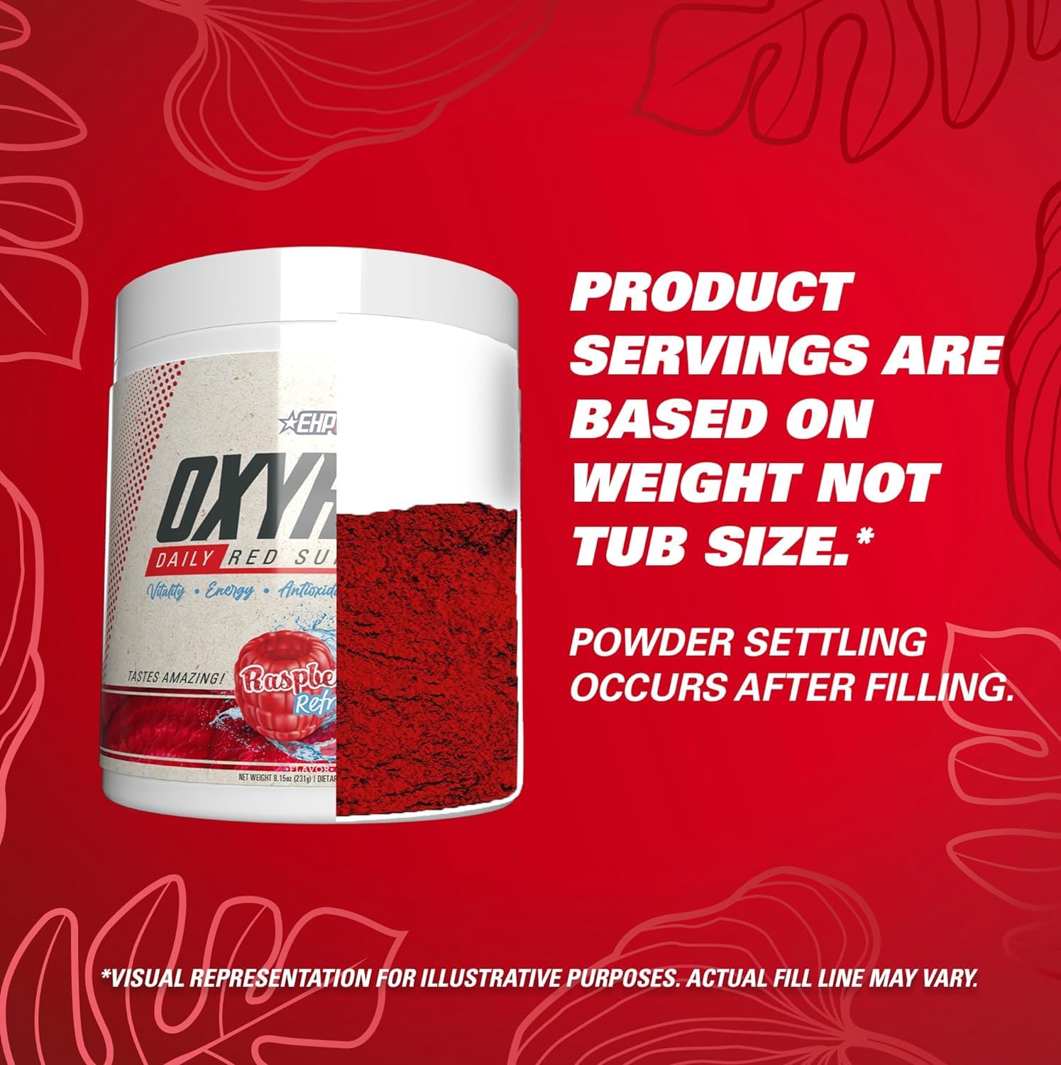 EHP Labs OxyReds Superfood Beets Powder - Nitric Oxide Supplement, Organic Beet Root Powder, Immune Support Supplement & Prebiotics for Digestive Health, Beet Powder - Raspberry Refresh, 30 Servings