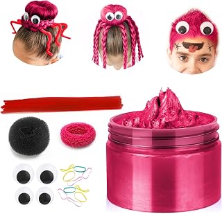 Red Temporary Hair Color Wax Kit for teenagers,Crazy Hair Day Accessories,Instant Hair Dye Color Wax for Party, Cosplay, Halloween, Christmas,Washable Crazy Hair Style