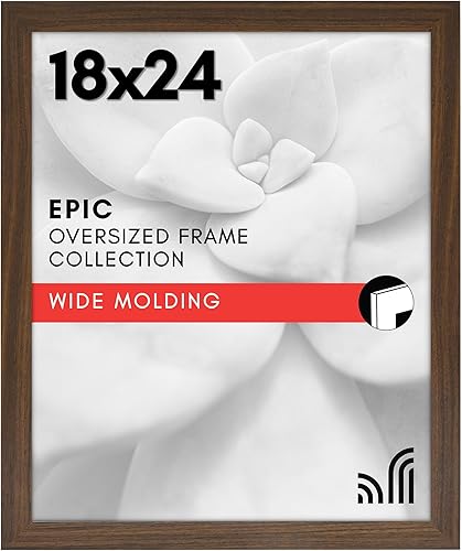 Vista 69 de Americanflat Portarretratos de 12 x 17 pulgadas con plexiglás pulido, marco de fotos color negro, marcos de fotos anchos hechos de madera