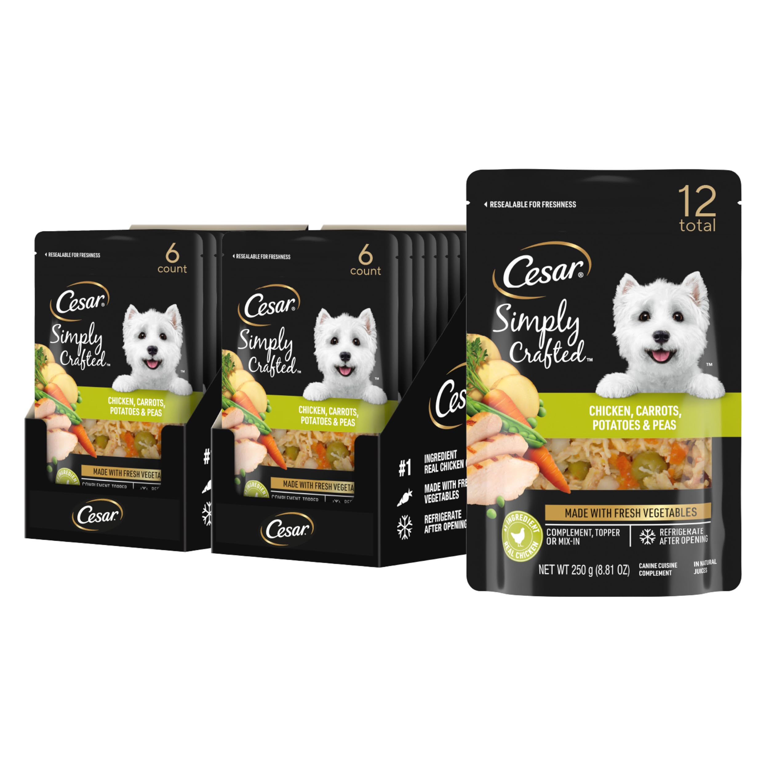 Cesar Simply Crafted Adult Wet Dog Food Toppers