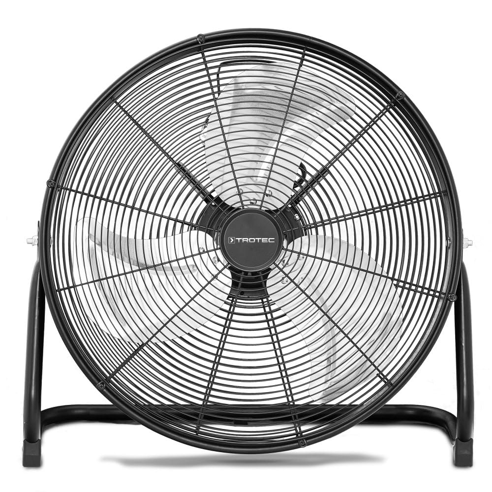 TROTEC Ventilateur de sol TVM 20 D | Puissance de 120 watts | 3 niveaux de vitesse | Tête du ventilateur inclinable à 180° | Diamètre des pales 50 cm