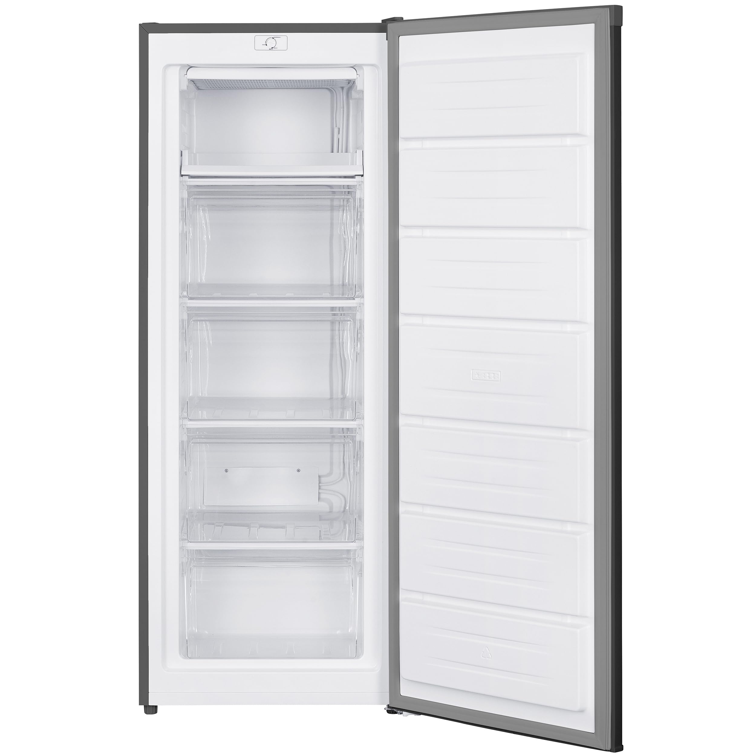 homeX FS1682E-S Gefrierschrank Tiefkühlschrank groß 168L Nutzinhalt silber | 4-Sterne Gefrieren, Freezer, Gefrierschränke freistehend, Temperaturregelung, wechselbarer Türanschlag, leise 37 dB