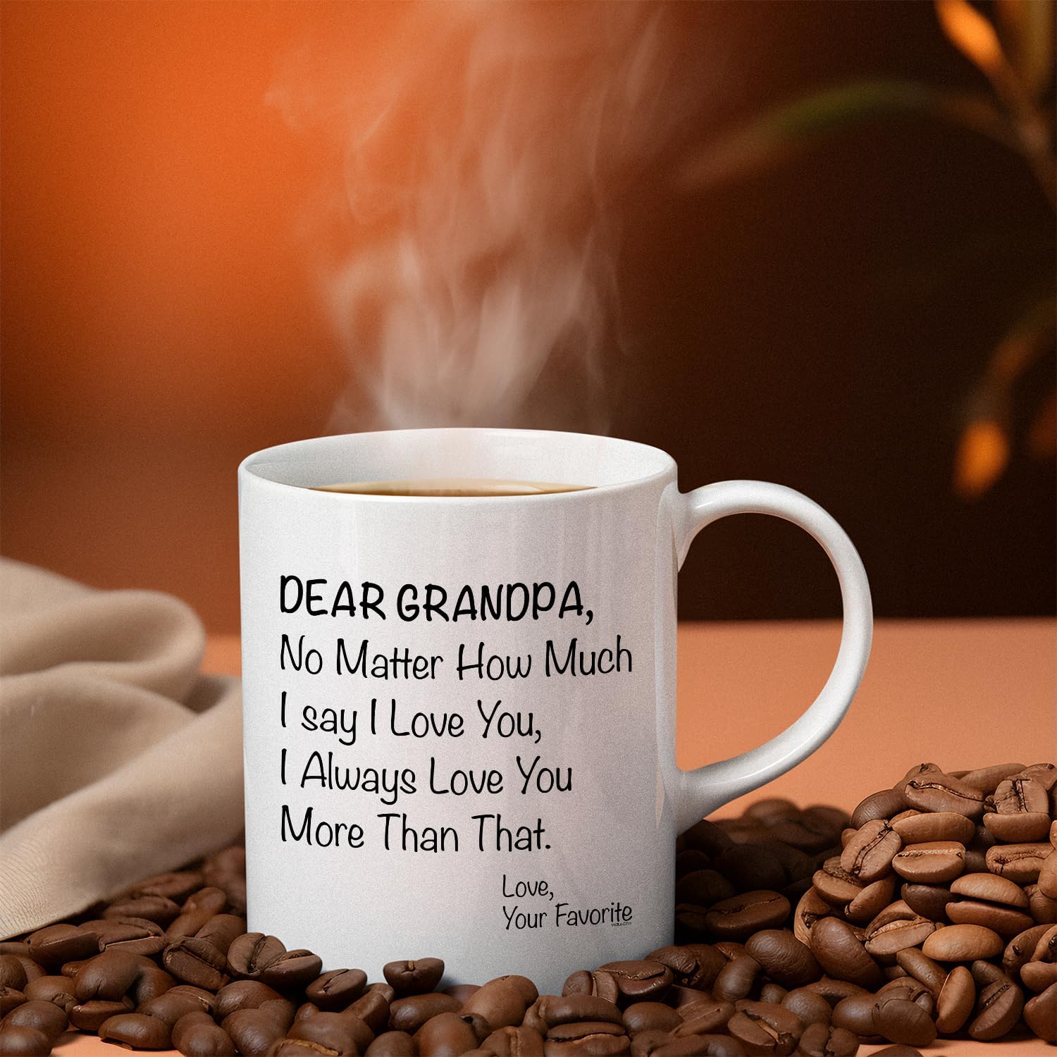 Veracco Dear Grandpa No matter How Much I Say I love You I Always Love You More Than That Your Favorite - White Ceramic - Coffee Mug Funny Father's Day Birthday Gifts For Dad Daddy (White) - Image 4