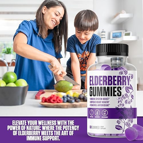 Miniatura 4 de Gomitas de saúco  Suplemento #1 de gomitas de saúco con vitamina C y zinc para mejorar la salud inmunológica, la salud del corazón con potentes