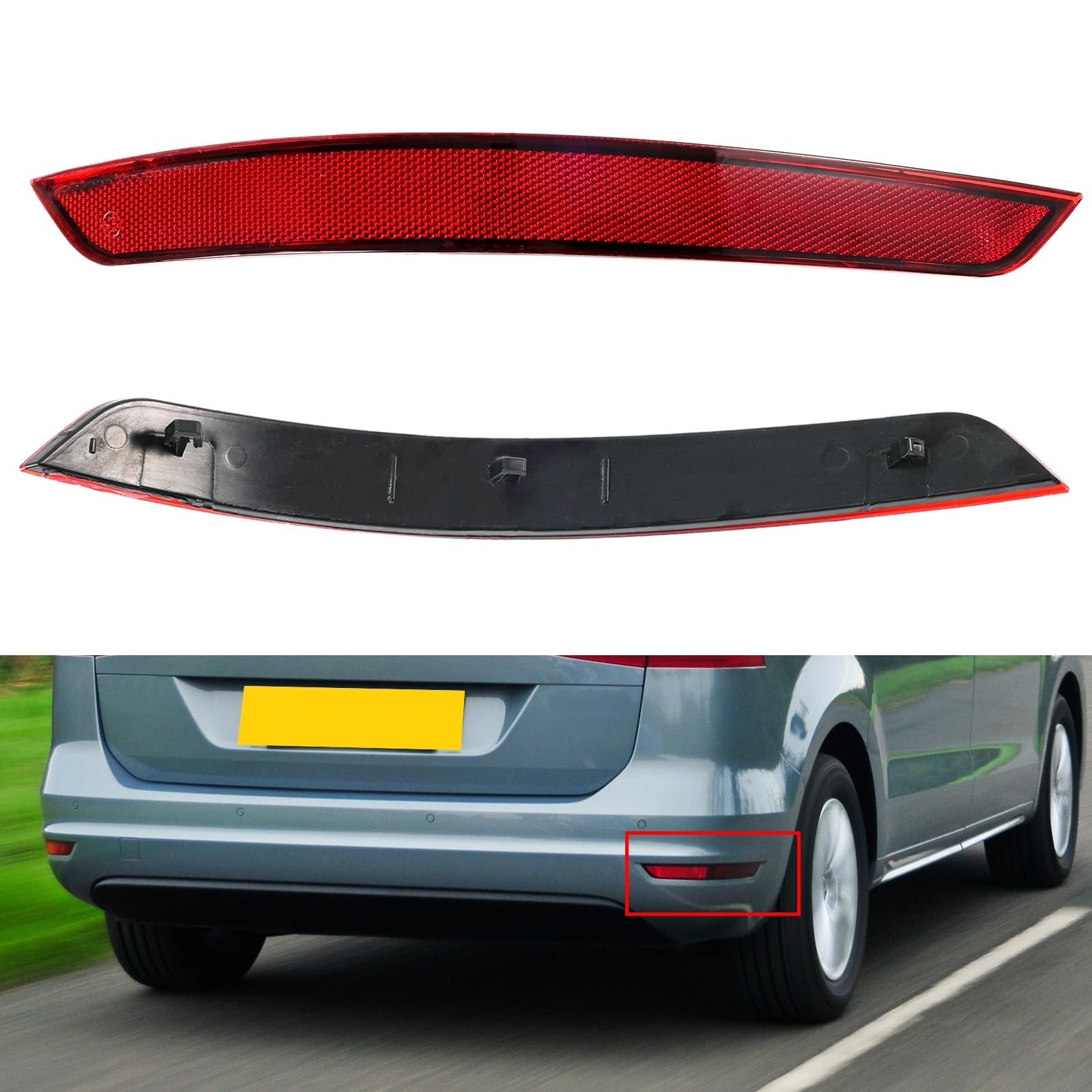 Luci Catarifrangenti Paraurti Compatibile Con SEAT Per Alhambra 2011 2012 2013 2014 2015 2016 Auto Posteriore Destro Rosso Paraurti Riflettore Indicatore Di Luce 7N0945106B