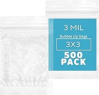 Vista 18 de GPI - 50 unidades, bolsas con cremallera de burbujas de 4 x 6 pulgadas, 3 mil de grosor, resellable, reutilizable, bolsa protectora de burbujas