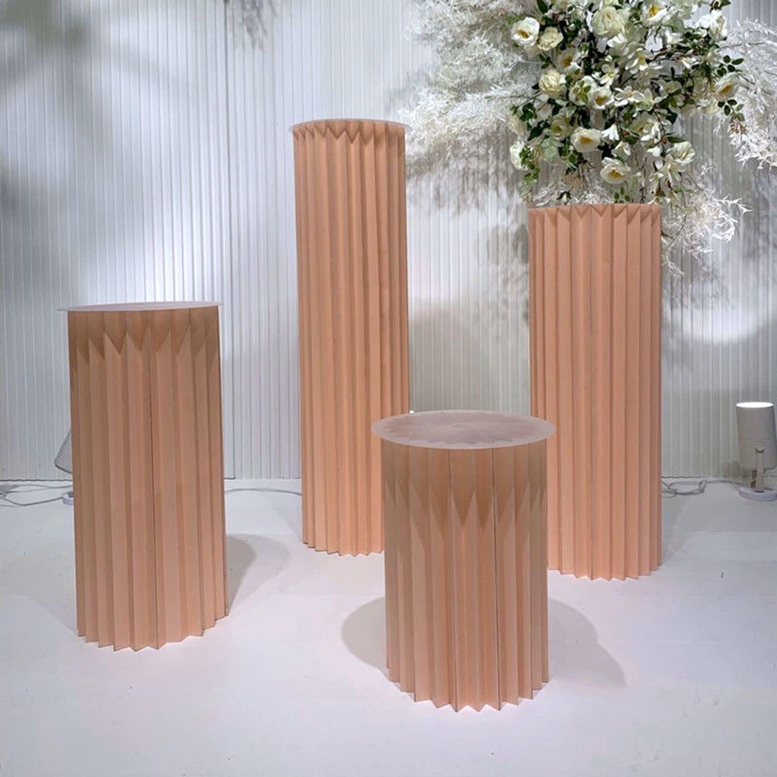 4 Colonne Di Carta Pieghevoli Per Display Con Coperchio In Acrilico - Ideali Per Matrimoni, Feste E Compleanni - Foto 11