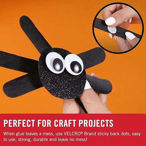 Miniatura 5 de VELCRO Brand Puntos adhesivos en la parte posterior, paquete de 500 unidades, color blanco, círculos pequeños de 58 pulgadas, gancho y bucle