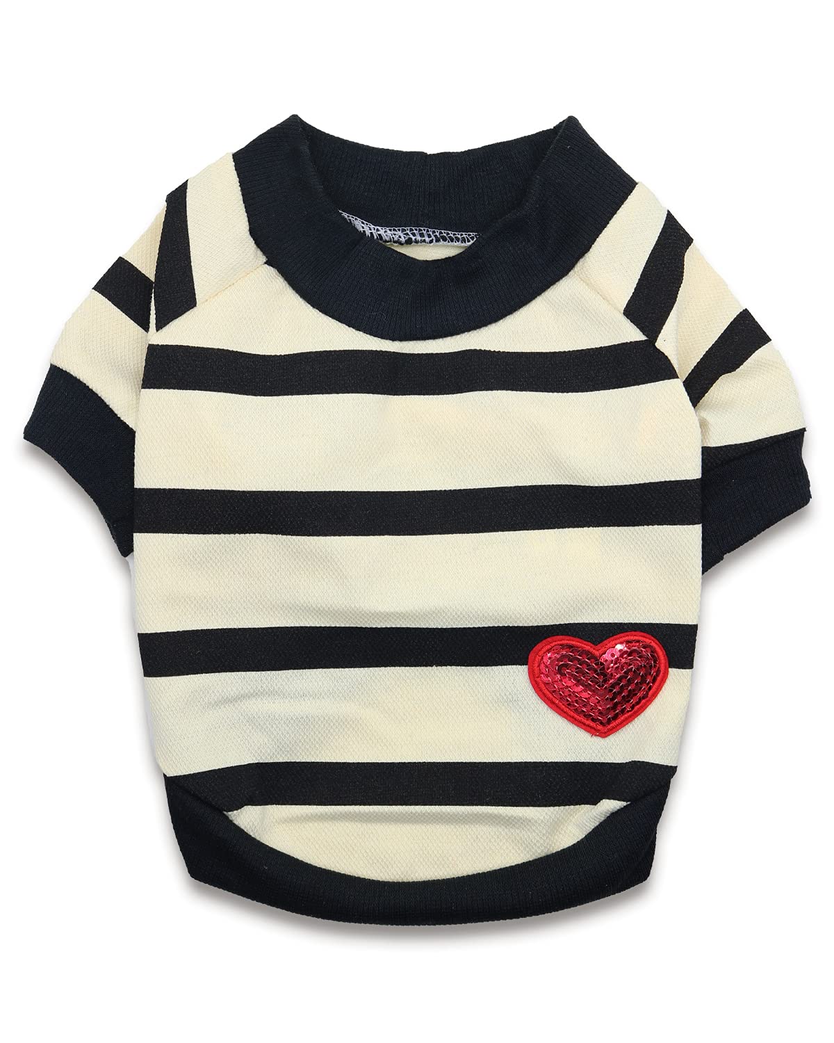 Dog Striped Shirt for Small Dogs Boy Dog Tshirt French Bulldog Terrier Clothes for Boys, Small, Light Yellow