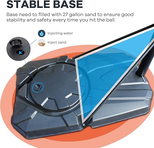 Miniatura 4 de Aro de baloncesto, portería de baloncesto de 7 a 10 pies, altura ajustable, portátil, tablero de baloncesto para interiores para niños,