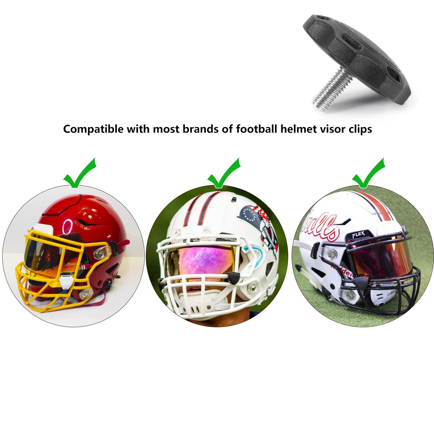 american football helmet screws Repair Kit, Universal Facemask Screw Hardware Kit, Stainless Steel Replacement Parts for Youth Football Baseball Softball Hockey Sports : Automotive Be armed for the game with the Schutt Football Helmet Hardware Kit Football Visor Clips & Thumb