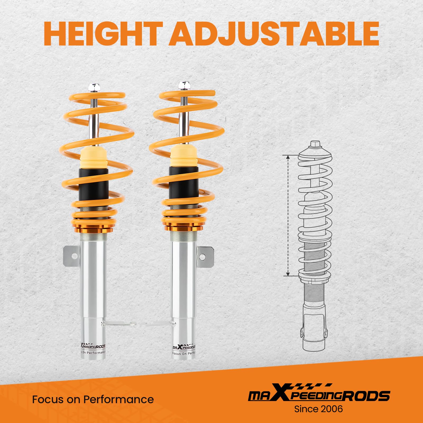 maXpeedingrods Zawieszenie gwintowane do Fiesta 5 JH/JD 1.25 1.3 1.4 1.4TDCi 1.6TDCi ZJTDV