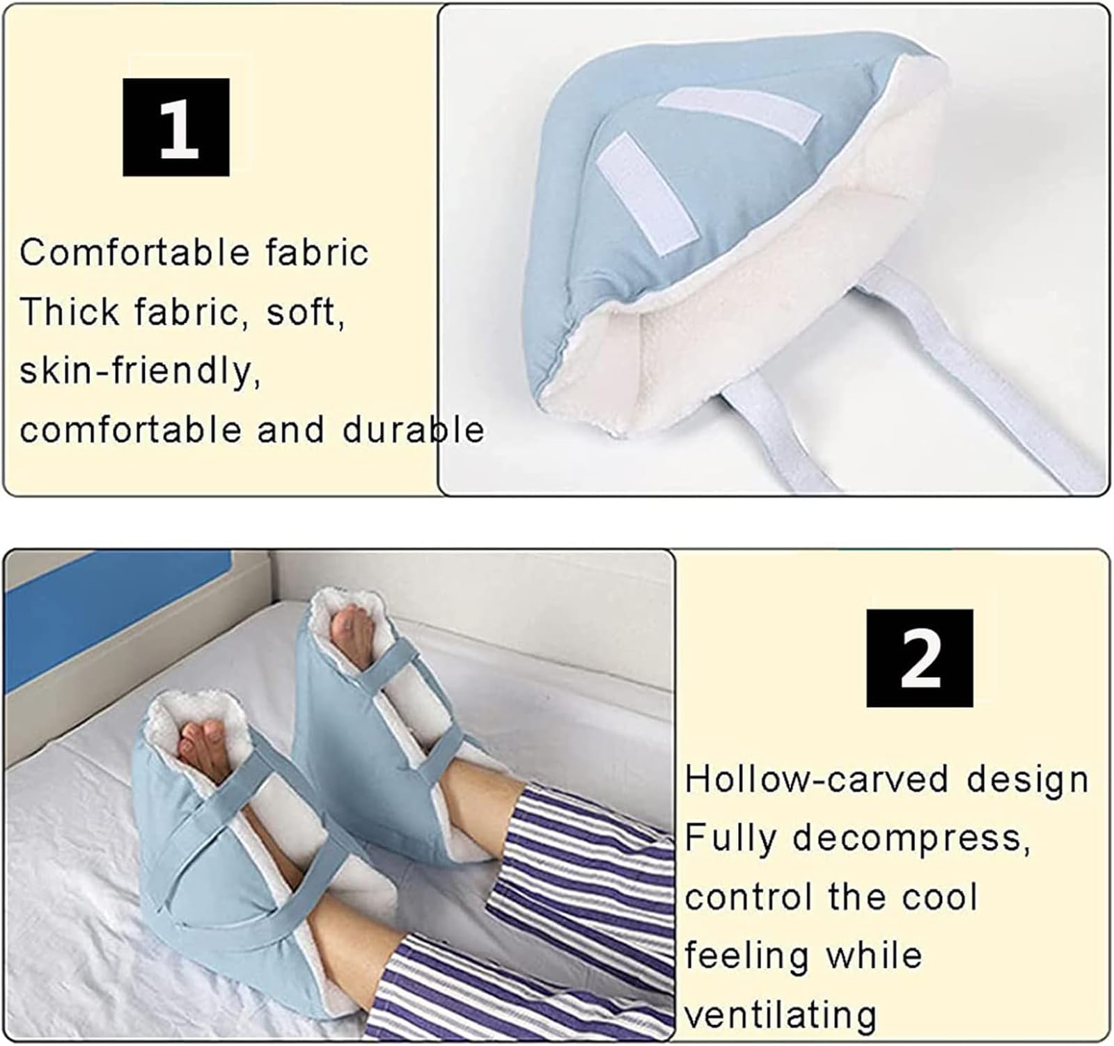 Cojín Protector del Talón, Protectores del Cojín del Talón De Las Botas para Los Pies para Lesiones, Almohadas Cómodas para Los Pies, Úlceras por Presión Efectivas