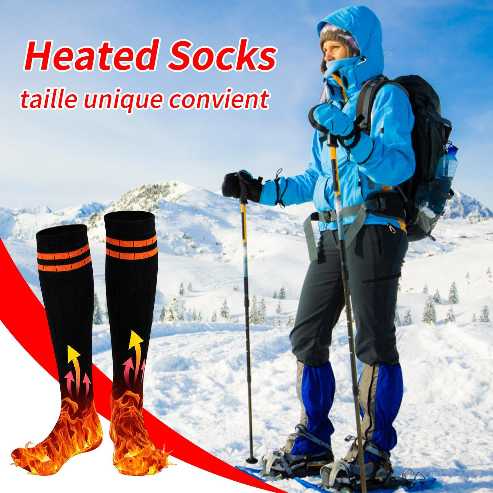 Chaussettes Chauffantes pour Hommes Bas Contrôle Application 5000 mAh | Chaussettes De Ski Chauffantes Et Rechargeables Pour Randonnée Hivernale, Camping, Temps Froid, Noël, Chasse, Course, Ski
