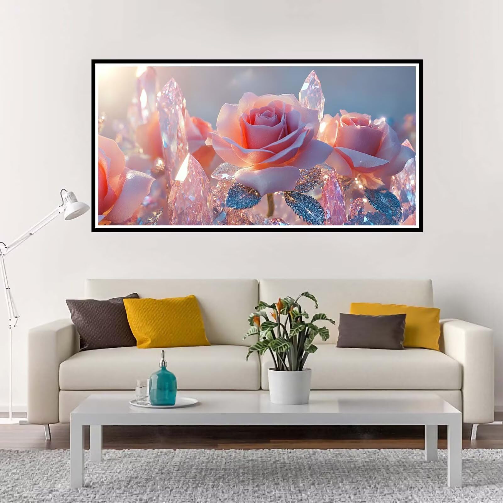 Pintura por Numeros Adultos rosas, Grande Pintar por Numeros Niños Rosa XXL Sin Marco 90x180 cm, DIY Kit Manualidades con Pinceles y Pigmento Acrílico, Cuadros para Pintar por Numeros, Regalo-YH10