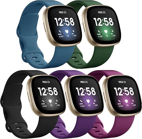 GEAK Compatible con Fitbit Versa 3Fitbit Versa 4Fitbit SenseSense 2 bandas para mujeres y hombres, correa deportiva clásica de TPU suave para