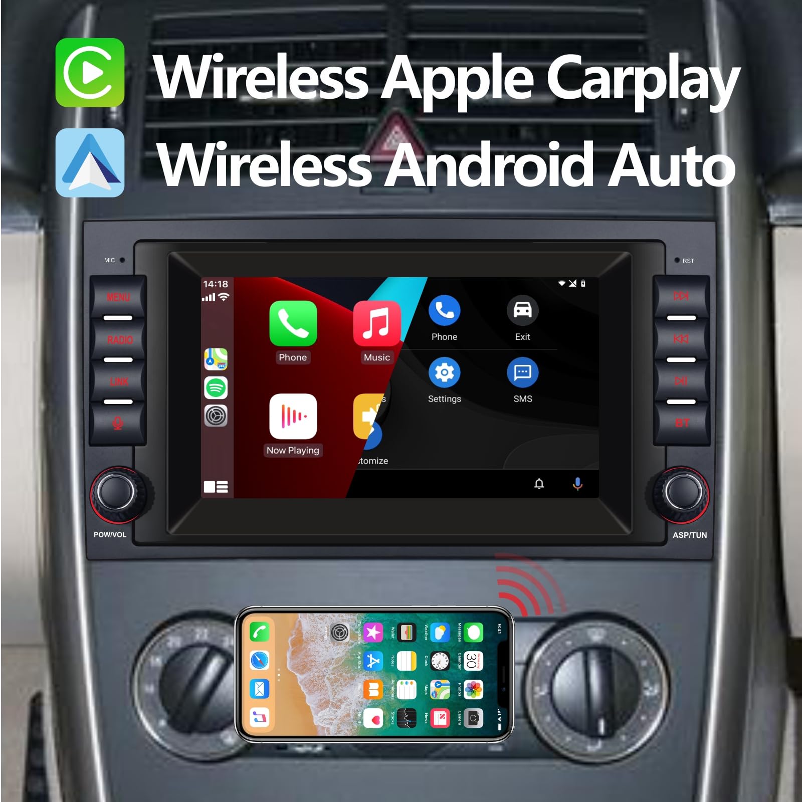 Für A-Klasse B-Klasse Vito 7 Zoll Android Autoradio Mit CarPlay/Android Auto – Navigation, Für Mercedes A/B/Vito/Viano/Sprinter Apple Carplay