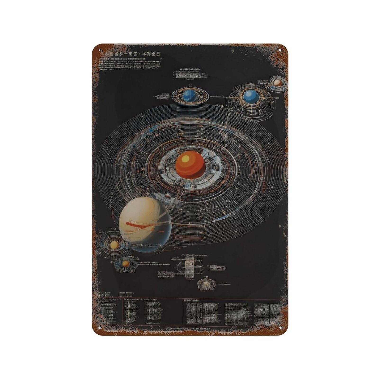 xiaoxiaoshen Solar System. Scientific Space Exploration Wall Decor Art Metal Tin Poster Modern Home Decor Art Home Bar Shop Decorations Vintage Sign 30x20cm
