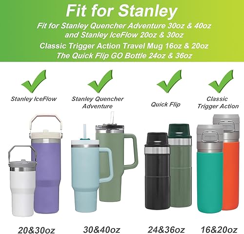 Miniatura 3 de AIERSA 2 fundas de silicona para botas Stanley Quencher de 40 onzas y 30 onzas con asa, para IceFlow de 20 onzas y 30 onzas, cubierta protectora