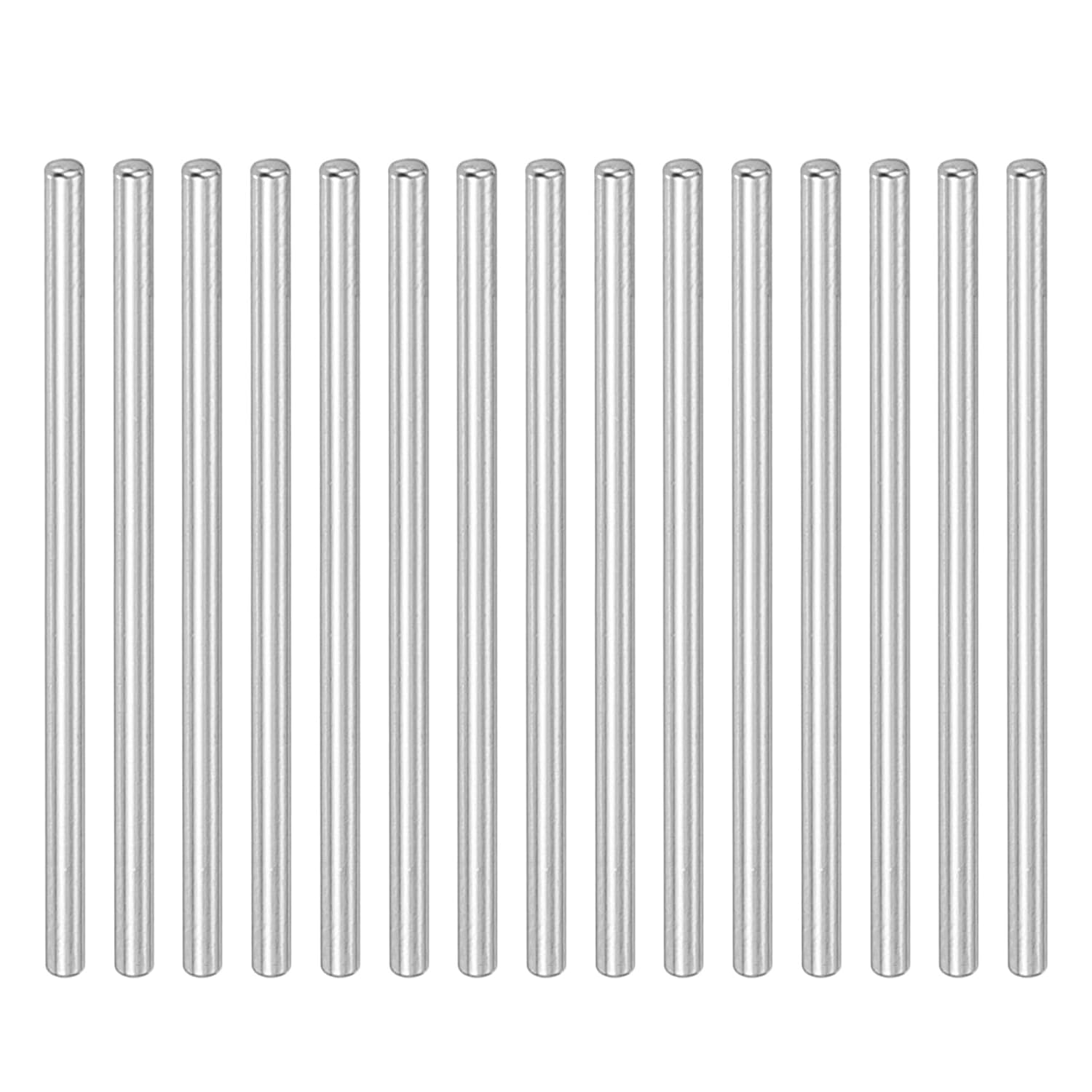 PATIKIL Round Metal Rod 2mm x 42mm, 30 Pcs Carbon Steel Round Shaft Rod Smooth Solid Shaft Bar Stock for Crafts Lathes Miniature Axle RC Airplane Car Model