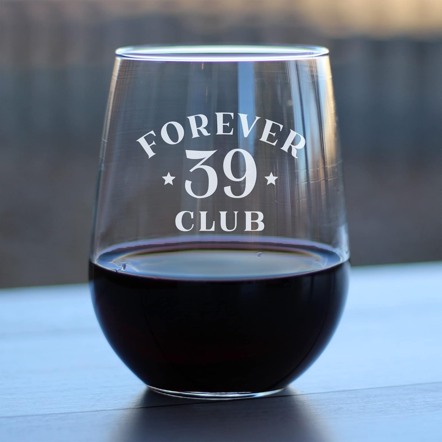 Bevvee Forever 39 Club - Stemless Wine Glass 40th Birthday Gifts for Women & Men Turning 40 - Bday Party Decor - Large 17 Oz Glasses - Image 2