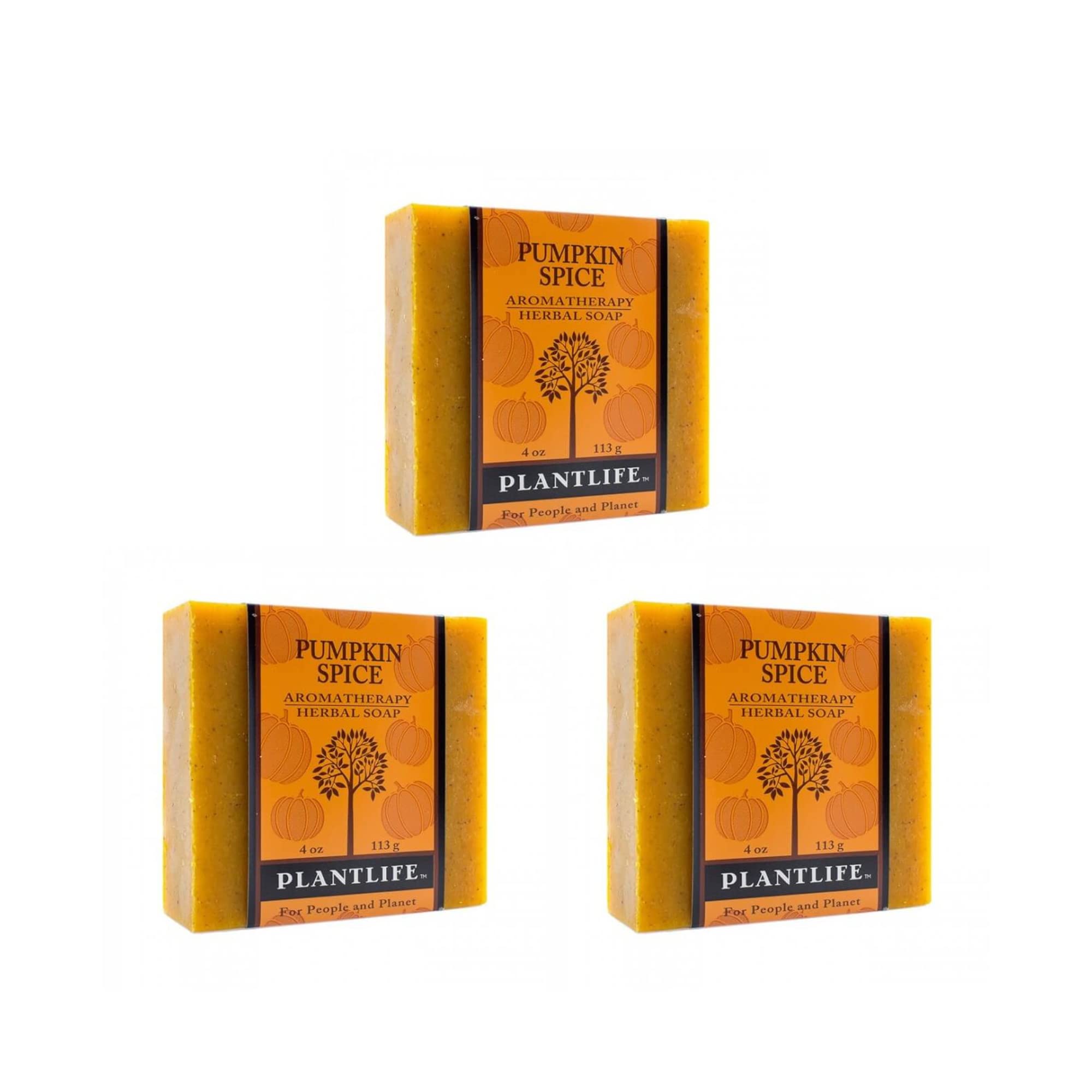 Plantlife Pumpkin Spice 3-pack Bar Soap - Moisturizing and Soothing Soap for Your Skin - Hand Crafted Using