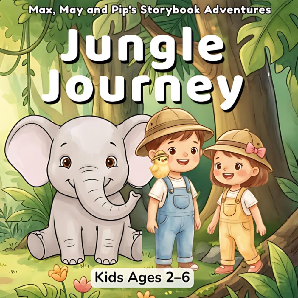 Jungle Journey: An Illustrated Picture Book for Kids Ages 2–6: Full-Color Pages — Meet Monkeys, Tigers, Elephants, and 12 Jungle Friends in a ... (Max, May and Pip's Storybook Adventures)