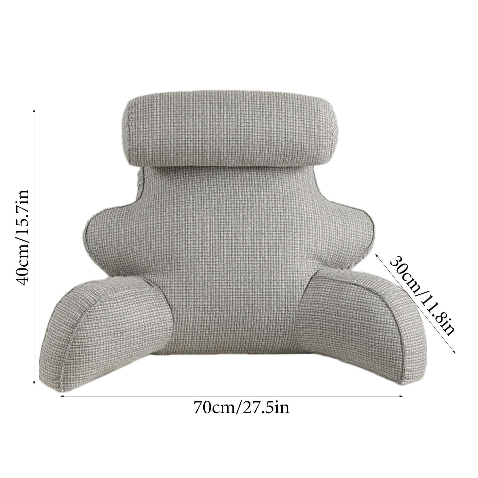 Lesekissen Für Erwachsene Mit Armlehnen - Rückenkissen Für Bett & Sofa, Grau 53cm