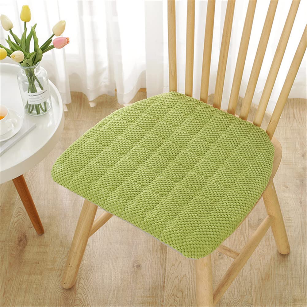 DOTBUY Chair Cushions Seat Pads With Ties and Zipper Removable Covers Non Slip Seat Cushions Dining Garden Office Chair Pad Indoors Outdoors Chair Seat Pad (green,40x43cm)